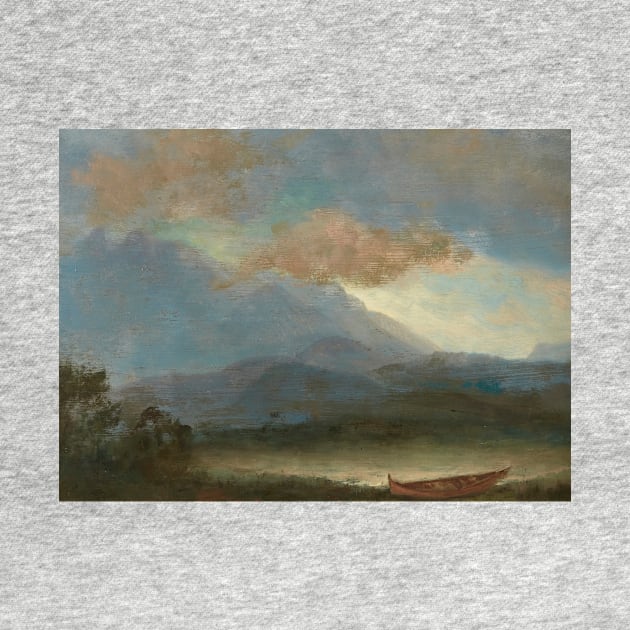 Indian Canoe at Lakeside by Albert Bierstadt by Classic Art Stall